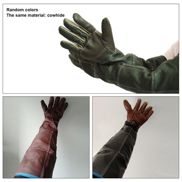 Cowhide Leather Anti-grasping Anti Bite Protective Gloves Cat Dog Gardening Work Gloves Pets Training Handling Gloves