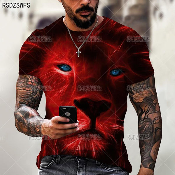 Men's Animal T-Shirts Casual O-Neck Short Sleeve Streetwear