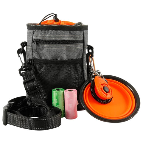 Portable Treat Bag Food Holder Adjustable Waist Belt Garbage Bag Folding Bowl Kit Multi-function Dog Training Bag