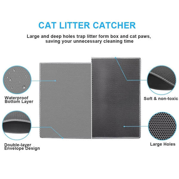 Washable Cat Litter Mat Single Double Layer Cat Mat Bed Pads Trapping Pets Litter Box Mat Waterproof Pet Product Bed For Cats