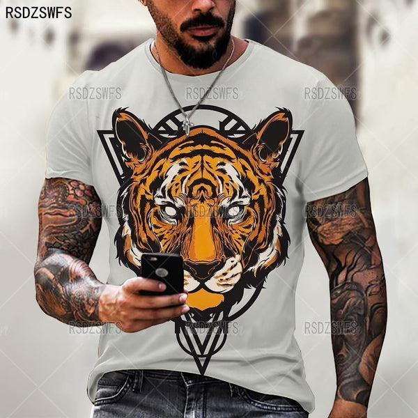 Men's Animal T-Shirts Casual O-Neck Short Sleeve Streetwear