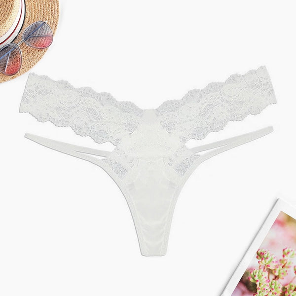 Seamless Lace Panties Hollowed Out Low Waist Thong G-String