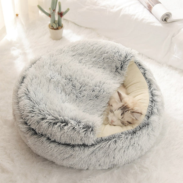 Cat Bed Round Plush Warm Cats Nest