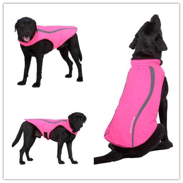 Reflective Large Dog Clothes Winter Puppy Jacket Warm fleece Pet Coat Waterproof Dog Clothing Vest For Small Medium big Dogs