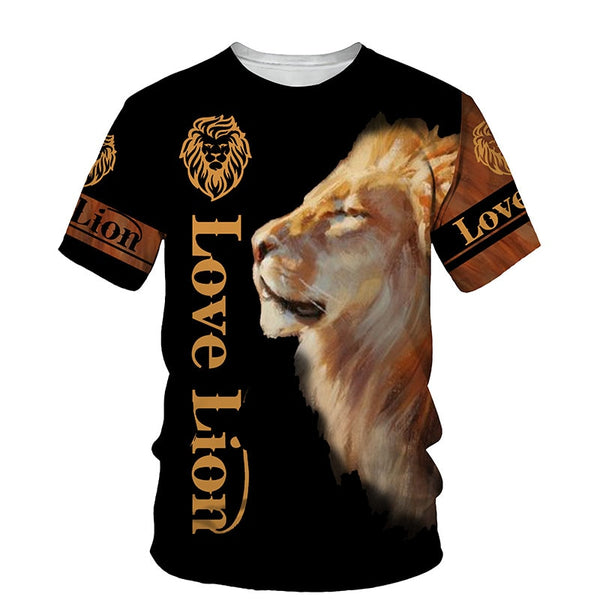 The Lion King 3D Print Men's T-shirts O Neck Short Sleeve Tops