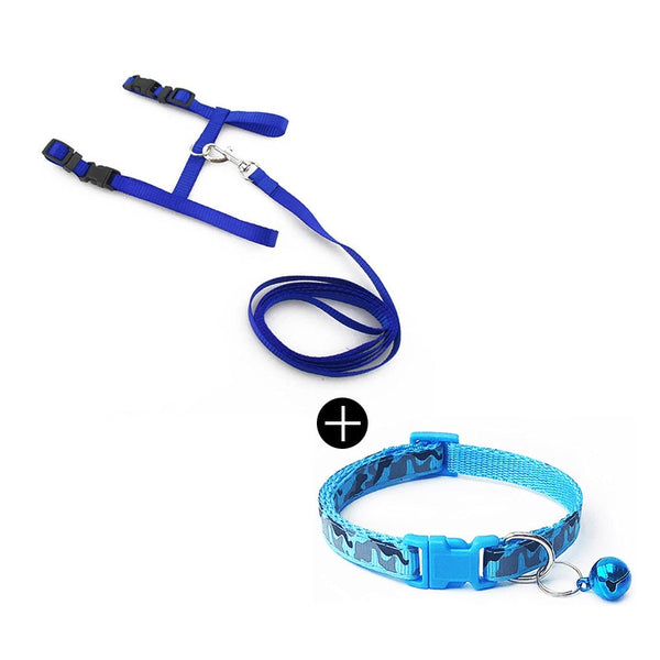 Cat Collar Harness Leash Adjustable Nylon Pet Traction Cat Kitten Dog Halter Collar gato Cats Products Pet Harness Belt