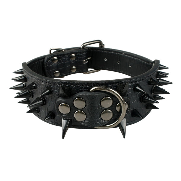 Spiked Collar for Large Dogs Leather Pet Collar