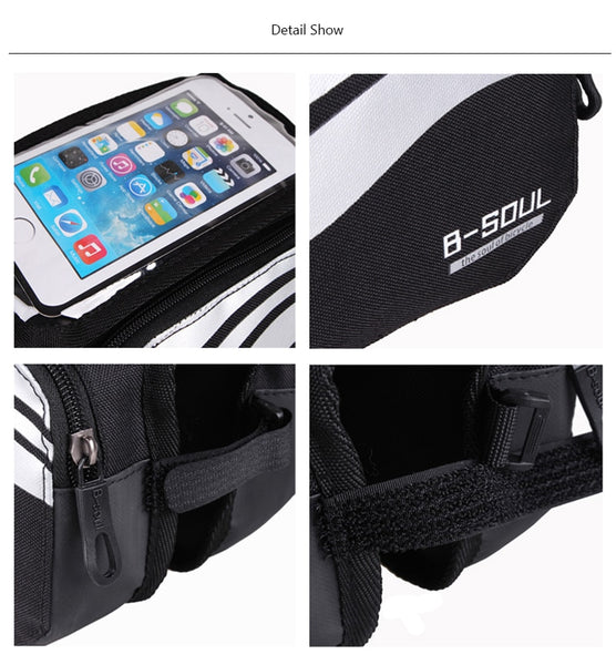 Bicycle Front Touch Screen Phone Bag MTB Road Bike Cycling Mobile Bag Cycle Front Bag 5.7 inch Cellphone Bag Bicycle Accessories