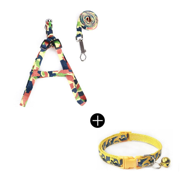 Cat Collar Harness Leash Adjustable Nylon Pet Traction Cat Kitten Dog Halter Collar gato Cats Products Pet Harness Belt