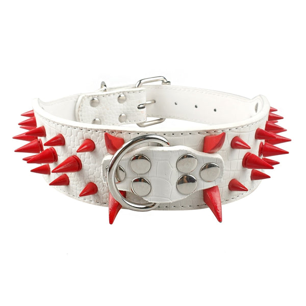 Spiked Collar for Large Dogs Leather Pet Collar