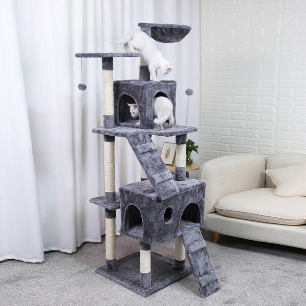 Pet Multifunctional Chair Creative Cube House with Scratching Removable Pad Cushions Pet Activity Cat Tree with Ball