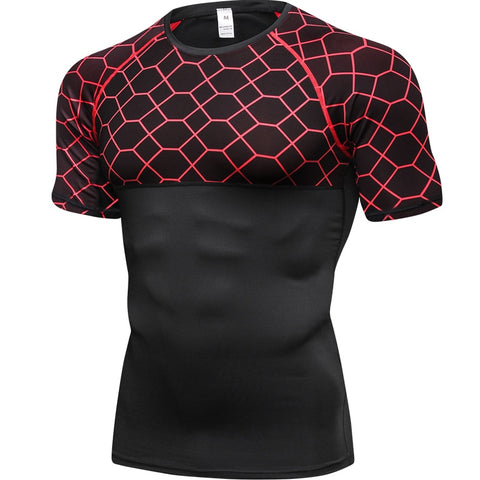 Short Sleeve men's Sport Shirt  Quick Dry Men's Running T-shirts Snake Gym Clothing Fitness