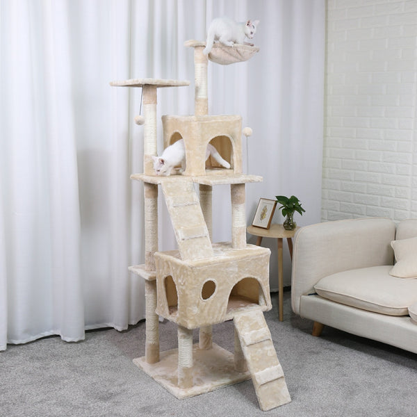 Pet Multifunctional Chair Creative Cube House with Scratching Removable Pad Cushions Pet Activity Cat Tree with Ball