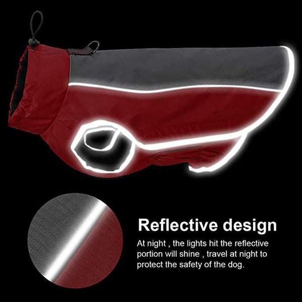 Dog Jacket Waterproof Winter Warm Reflective Clothing For Small Medium or Large Dogs