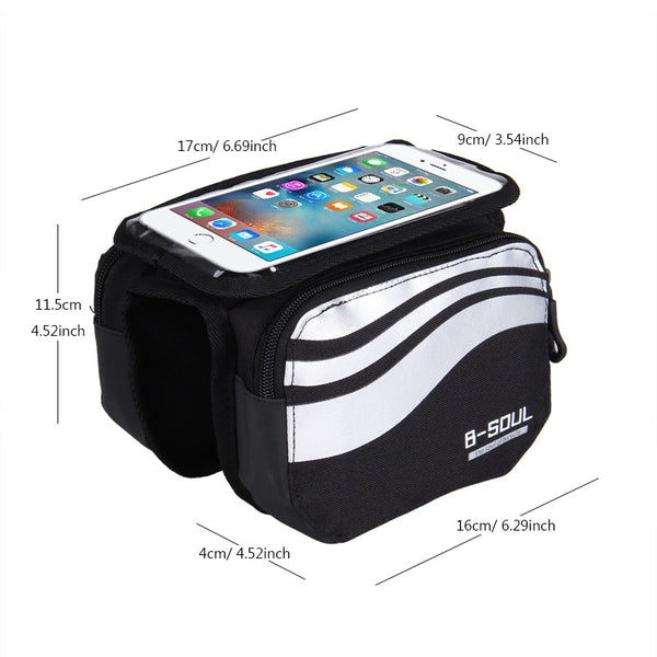 Bicycle Front Touch Screen Phone Bag MTB Road Bike Cycling Mobile Bag Cycle Front Bag 5.7 inch Cellphone Bag Bicycle Accessories