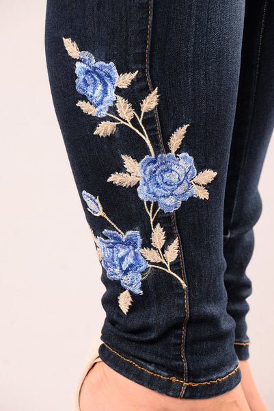 Embroidered High Waist Jeans women's trousers Pencil Pants models feet pants women's jeans