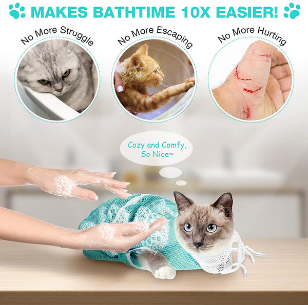 Cat Bathing Bag Puppy Dog Cleaning Shower Bag Cat Grooming Bag For Bathing Nail Trimming Anti-Scratch Pet Products Suppliers