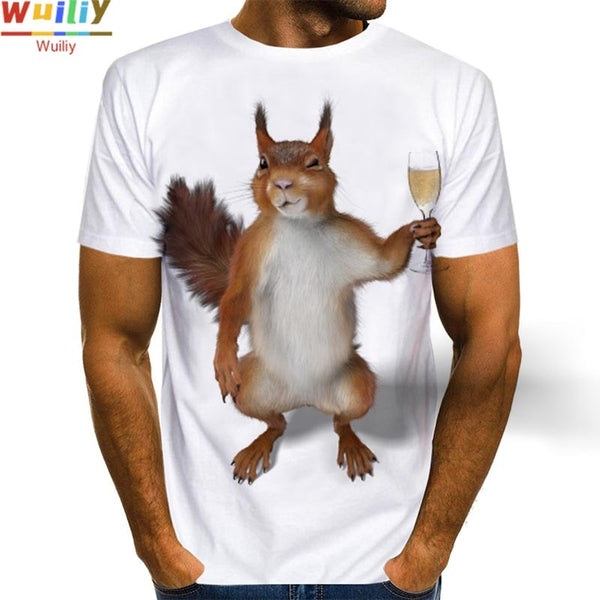 Unisex Squirrel 3D Print Shirt Animal Graphic Tees Men/Women Cute Pet T-shirts