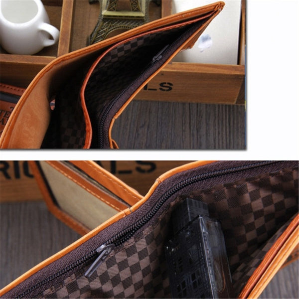 Men's Wallets With 100 US Dollar Pattern Leather Photo Card Holder Large Capacity Wallet