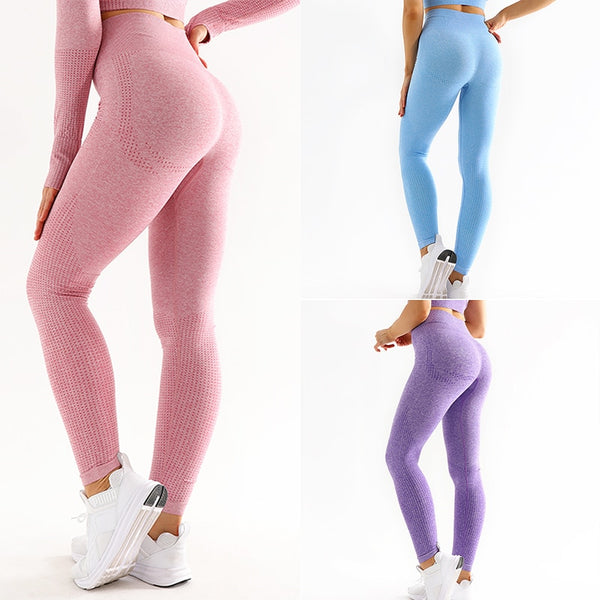 Seamless Leggings Sport Fitness Running Yoga Pants High Waist Booty Gym Shark Elastic Body Building Pantalones De Yoga For Women