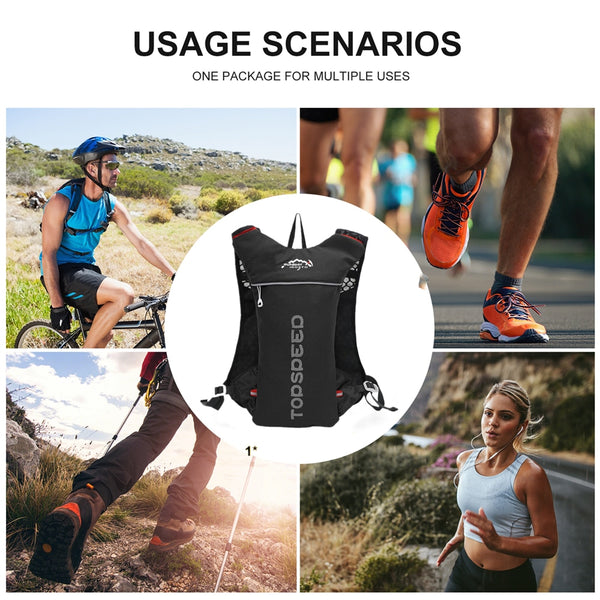 Trail running-ultra-light 5L backpack, running hydration vest, marathon,  2L Water Bag