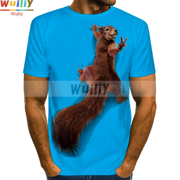 Unisex Squirrel 3D Print Shirt Animal Graphic Tees Men/Women Cute Pet T-shirts