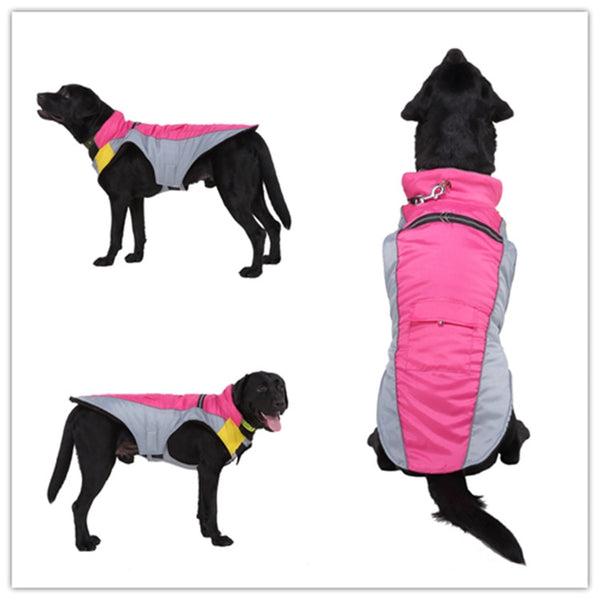 Reflective Large Dog Clothes Winter Puppy Jacket Warm fleece Pet Coat Waterproof Dog Clothing Vest For Small Medium big Dogs