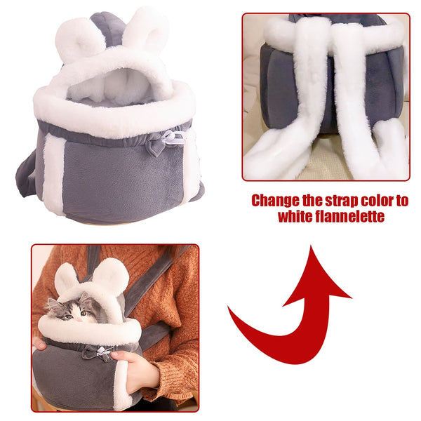 Small Cat Carrier Backpack For Outdoor Travel Warm Chest Pet Hanging Bag