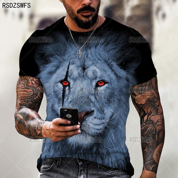 Men's Animal T-Shirts Casual O-Neck Short Sleeve Streetwear