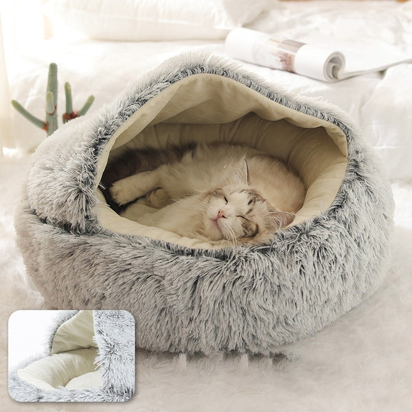 Cat Bed Round Plush Warm Cats Nest