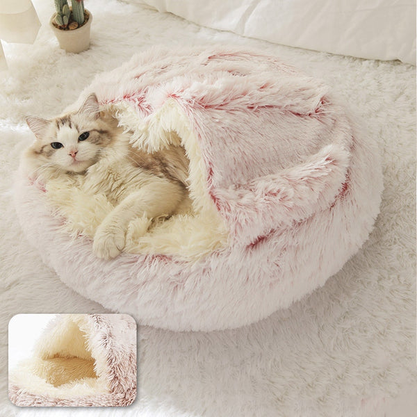 Cat Bed Round Plush Warm Cats Nest