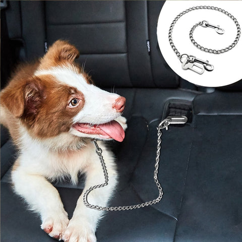 Dog Car Seat Belt Durable Stainless Steel Leash