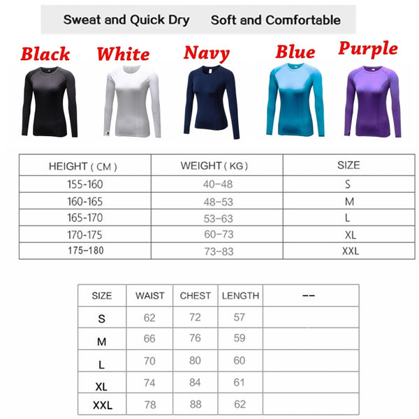 Running T-shirt Compression Tights Women T-shirt Quick Dry Long Sleeve T-shirts Fitness Women Clothes Tees & Tops Rn