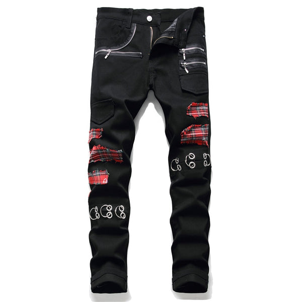 Colorful Jeans for Men Denim Pants Patch Jeans Slim Fit Designer Jeans