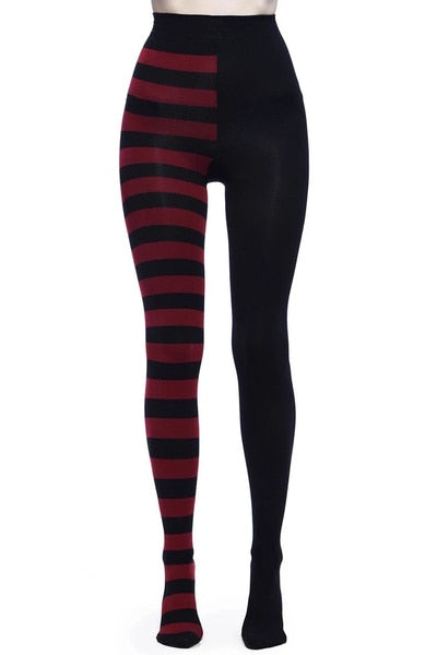 Striped Yoga Legging Women Print Goth Style Long Tights Casual Punk Ladies Sport High Waist Workout Elastic Leggings