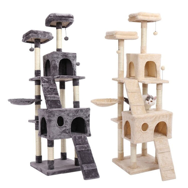 Pet Multifunctional Chair Creative Cube House with Scratching Removable Pad Cushions Pet Activity Cat Tree with Ball