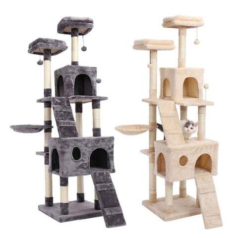 Pet Multifunctional Chair Creative Cube House with Scratching Removable Pad Cushions Pet Activity Cat Tree with Ball
