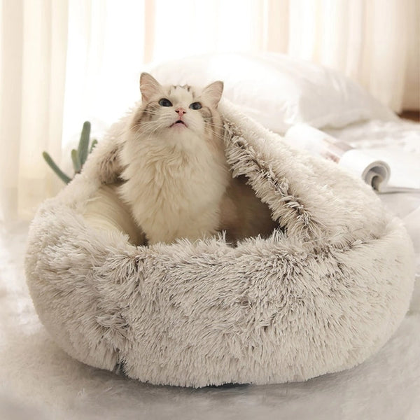 Cat Bed Round Plush Warm Cats Nest