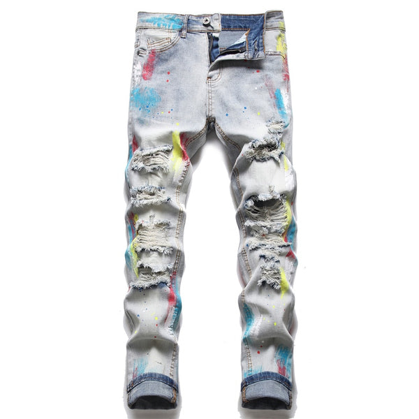 Colorful Jeans for Men Denim Pants Patch Jeans Slim Fit Designer Jeans