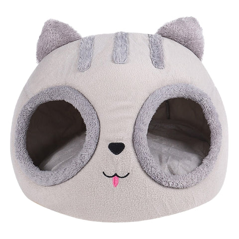 Cat Head Shaped Durable Cat Bed Indoor Pet House