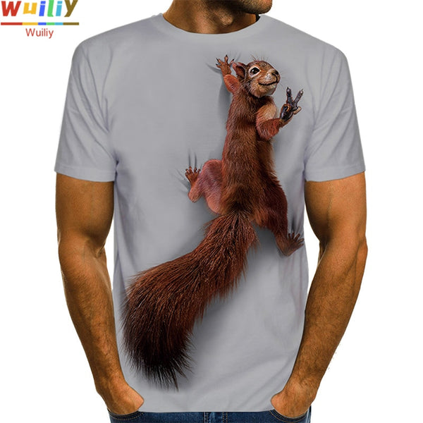 Unisex Squirrel 3D Print Shirt Animal Graphic Tees Men/Women Cute Pet T-shirts