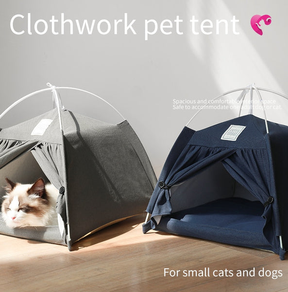 Portable Folding Pet Tent For Cats And Small Dogs Indoor Or Outdoor Cozy Cave