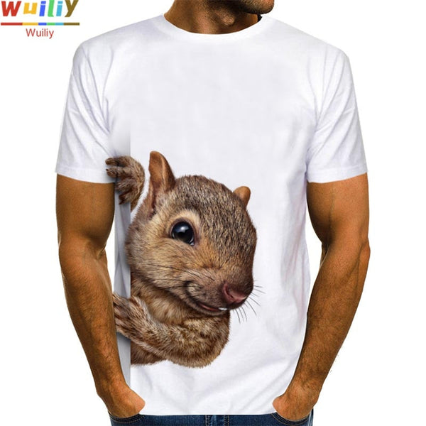 Unisex Squirrel 3D Print Shirt Animal Graphic Tees Men/Women Cute Pet T-shirts