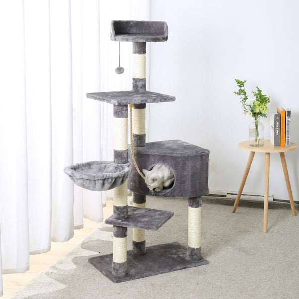 Pet Multifunctional Chair Creative Cube House with Scratching Removable Pad Cushions Pet Activity Cat Tree with Ball