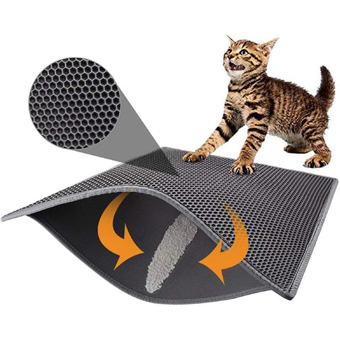 Washable Cat Litter Mat Single Double Layer Cat Mat Bed Pads Trapping Pets Litter Box Mat Waterproof Pet Product Bed For Cats