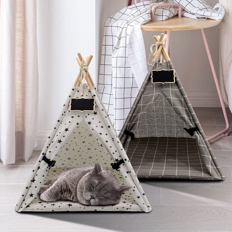 Cat Tent Warm Sleeping Bed Cat House With Thick Cushion