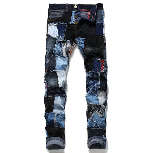 Colorful Jeans for Men Denim Pants Patch Jeans Slim Fit Designer Jeans