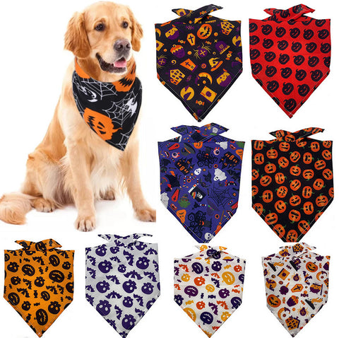 Cross-border Amazon Halloween pet bib pet scarf pet triangle scarf dog bib cat dog scarf