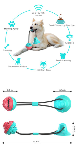 Dog Toys Silicon Suction Cup Tug Interactive Dog Ball Tooth Cleaning Feeding Supplies