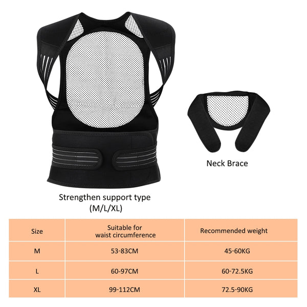 68 piece Magnet Tourmaline Self-heating Therapy Waist Back Shoulder Posture Corrector Spine Back Support Belt free Neck Brace